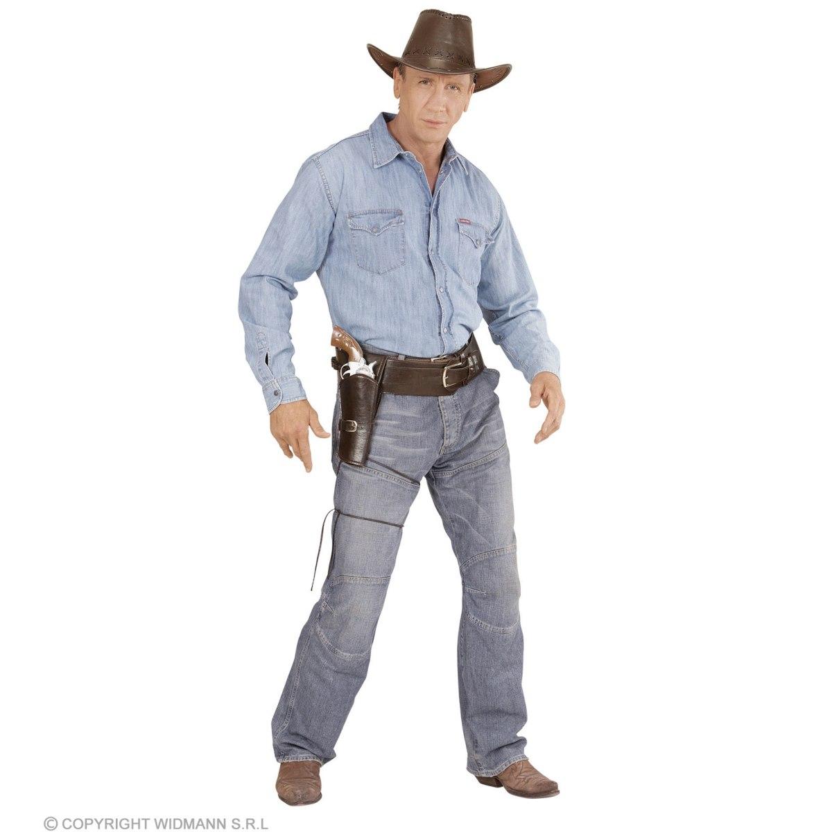 Cinturone cowboy fonfina 1 posto similpelle marrone