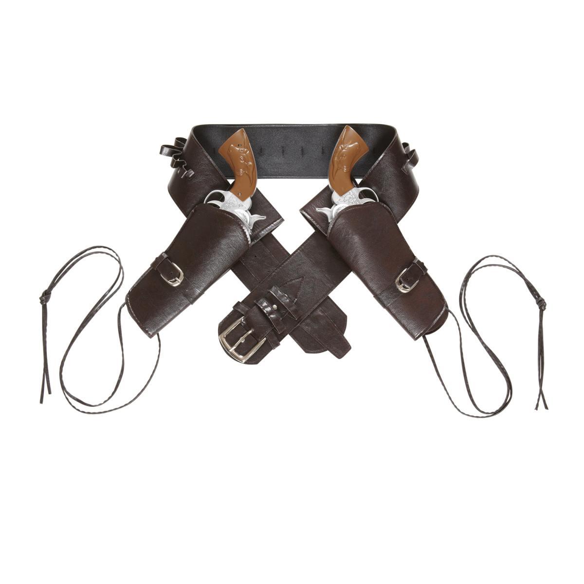 Cinturone cowboy fonfina 2 posti similpelle marrone