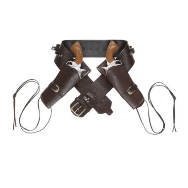 Cinturone cowboy fonfina 2 posti similpelle marrone