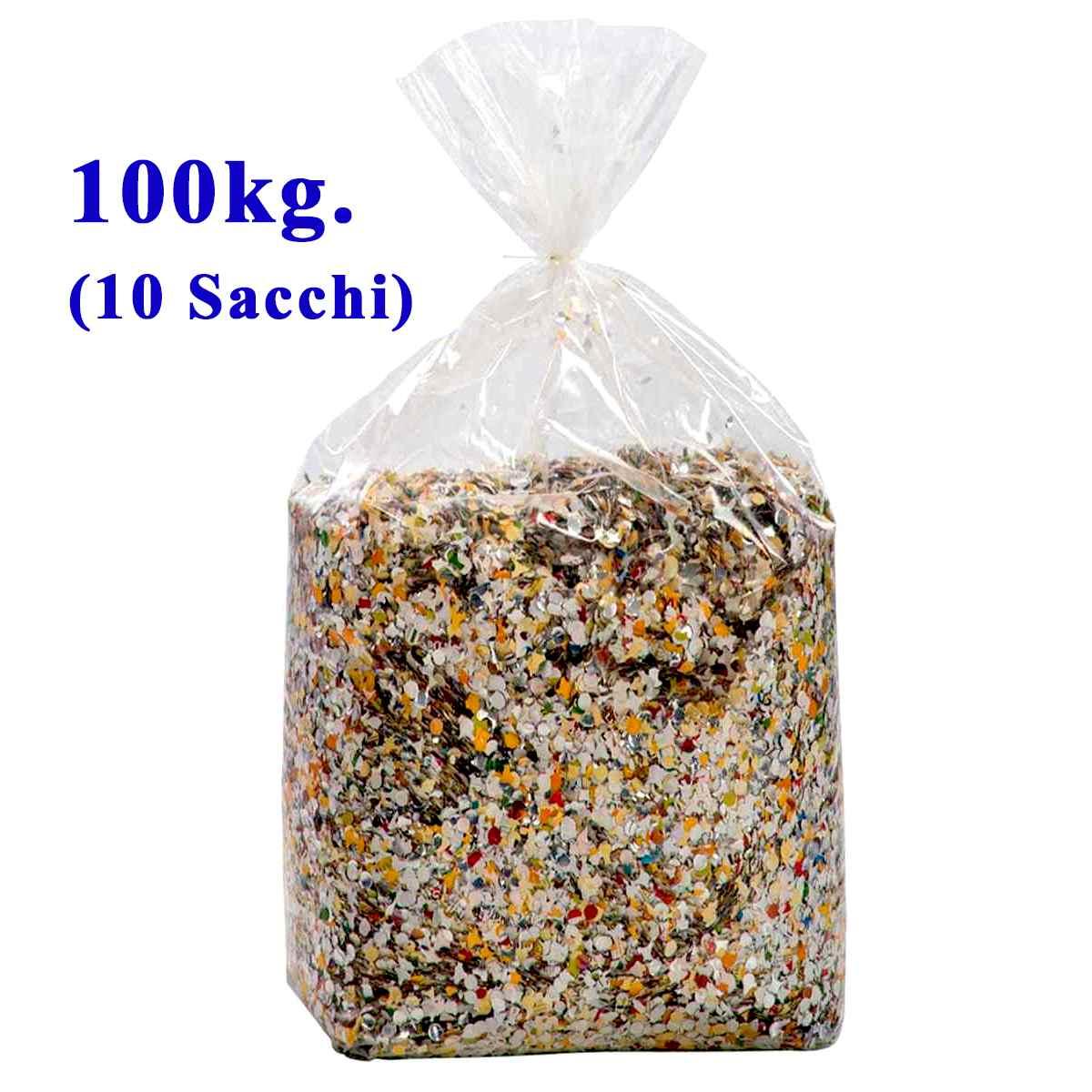 Coriandoli certificati multicolor eco sacco 100kg = 10 sacchi
