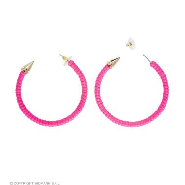 Orecchini rosa cerchio fluorescenti modello a