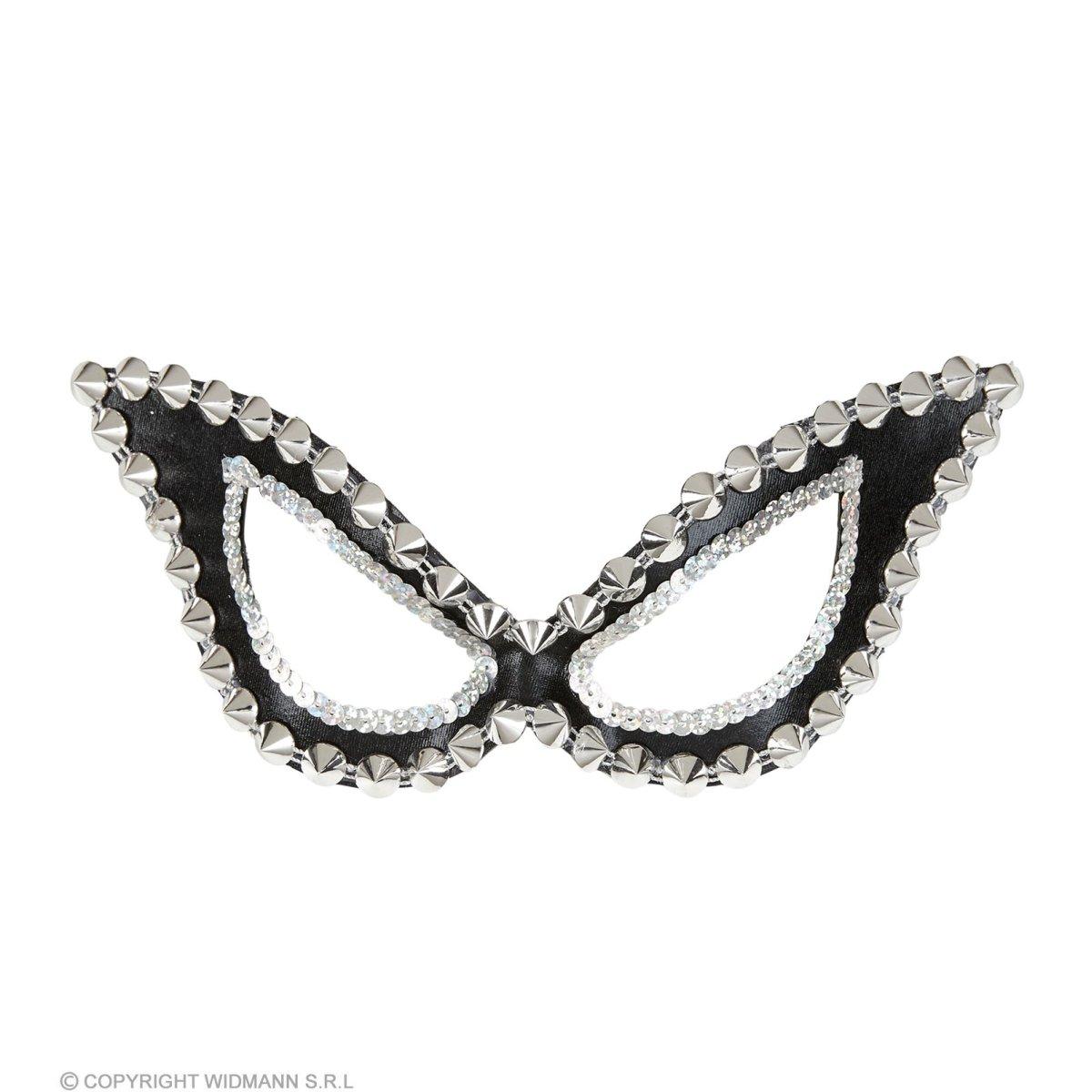 Maschera viso pvc nera borchie