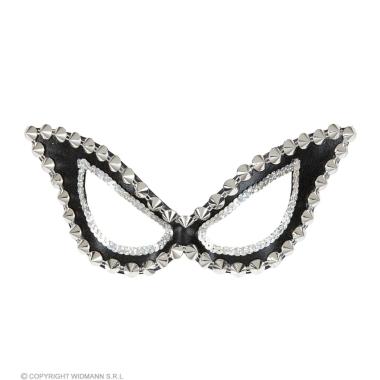 Maschera viso pvc nera borchie