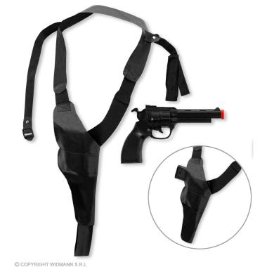 Cintura fondina pistola da spalla pvc nera