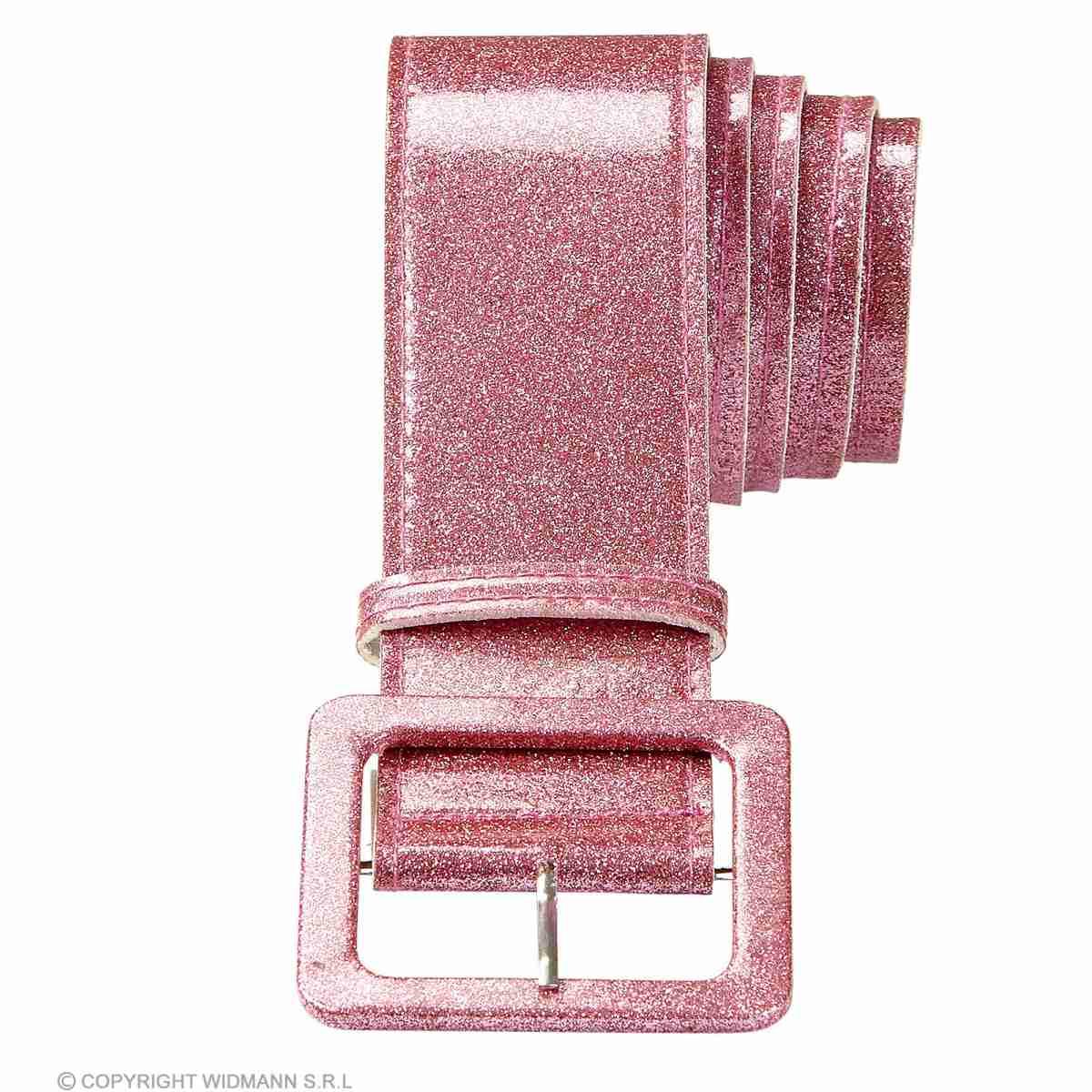 Cintura rosa glitterata fibbia