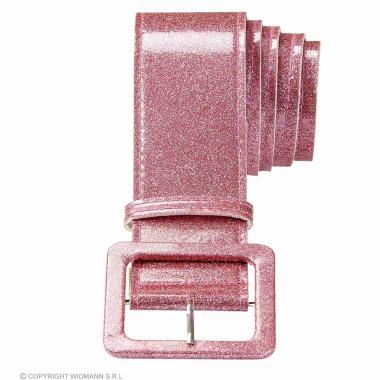 Cintura rosa glitterata fibbia