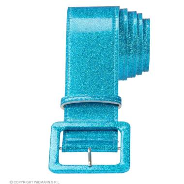Cintura azzurra glitterata fibbia
