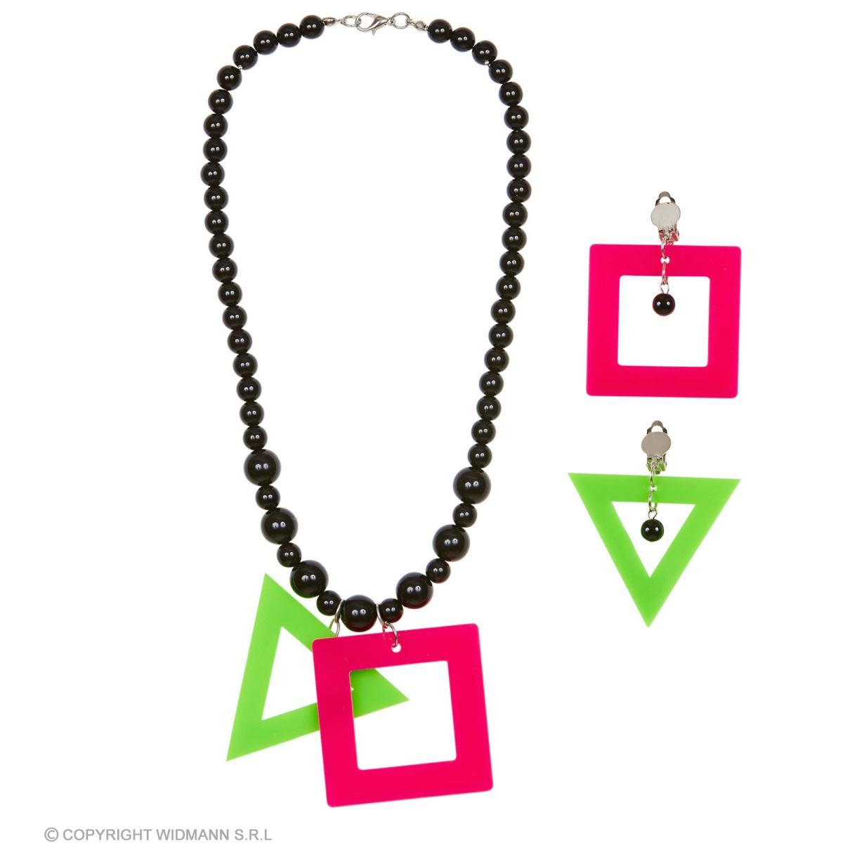 Collana orecchini fluo