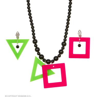 Collana orecchini fluo