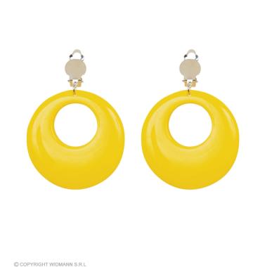 Orecchini disco gialli fluo Set 2 pz