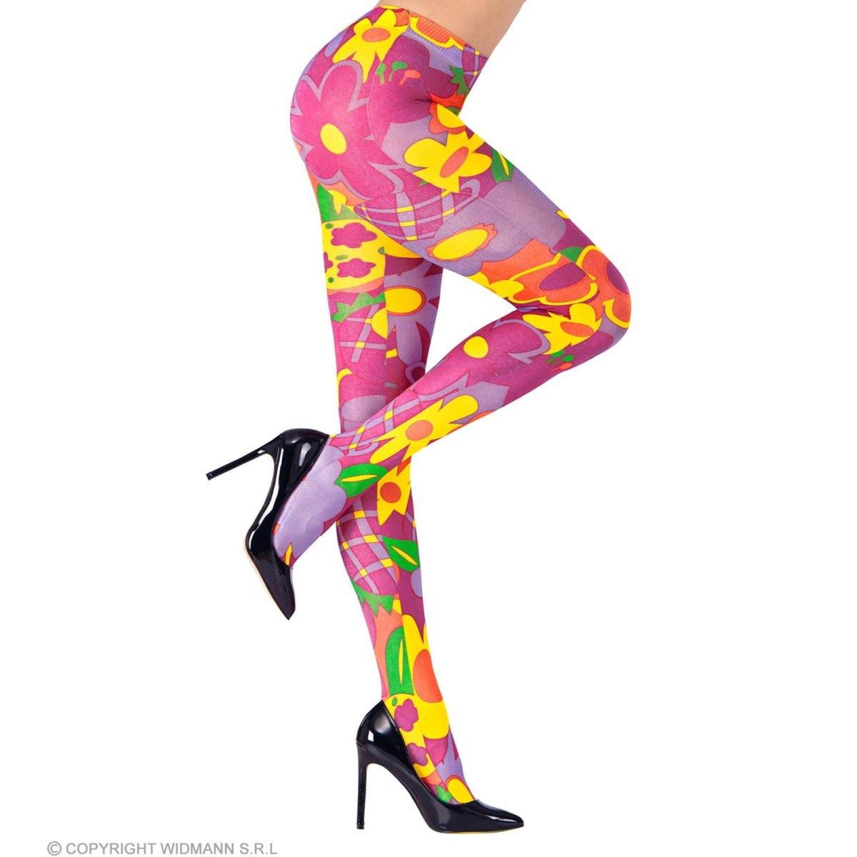 Collant fiori multicolor