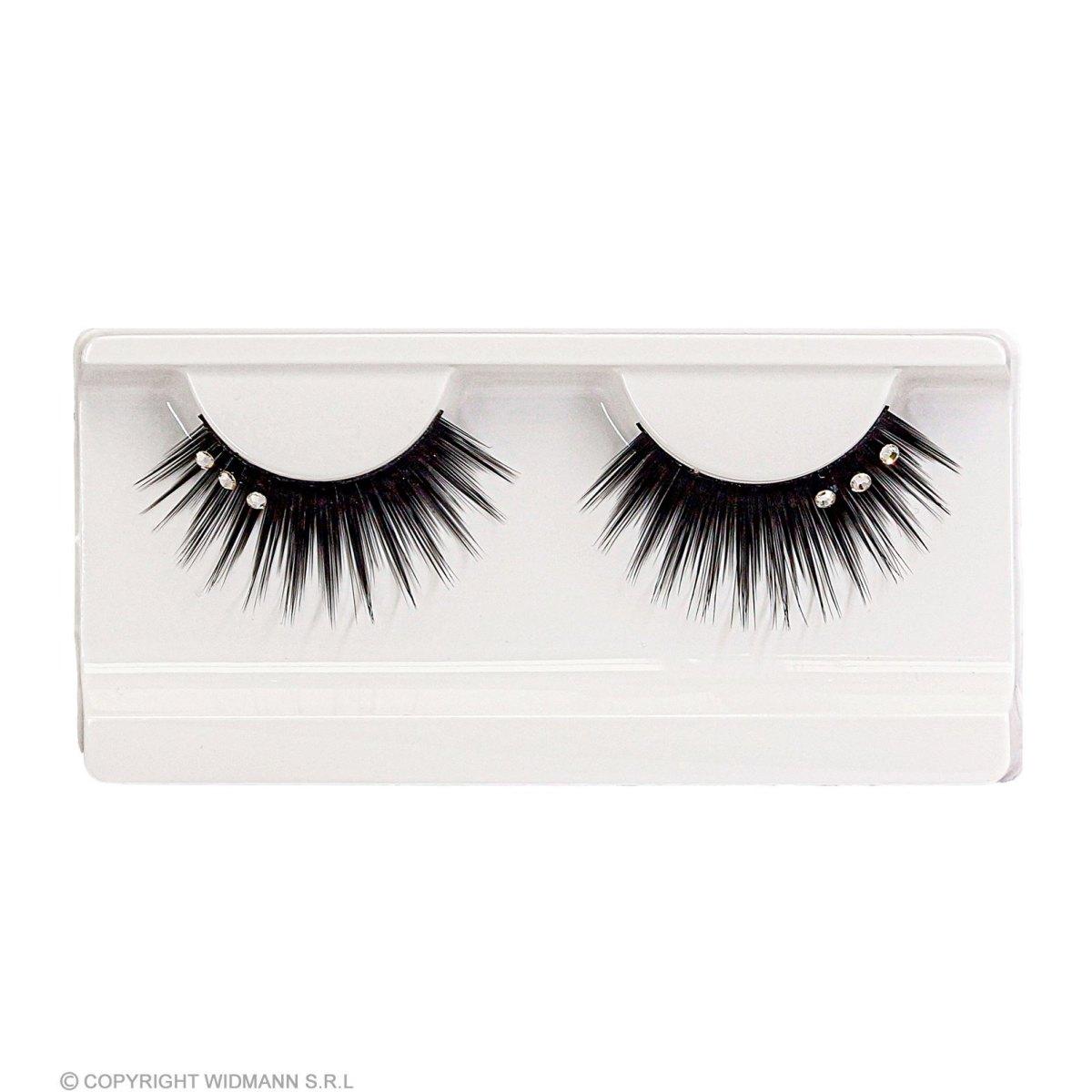 Trucco ciglia nere strass colla