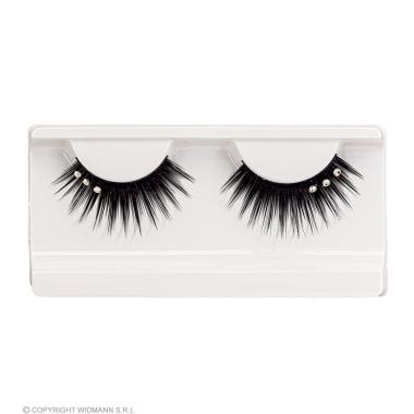 Trucco ciglia nere strass colla