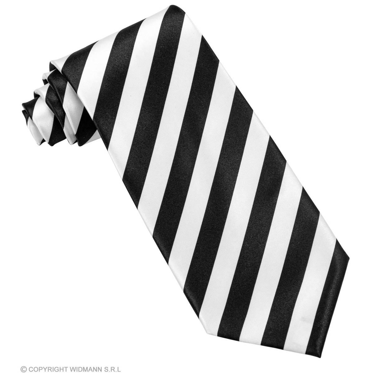 Cravatta righe bianca nera