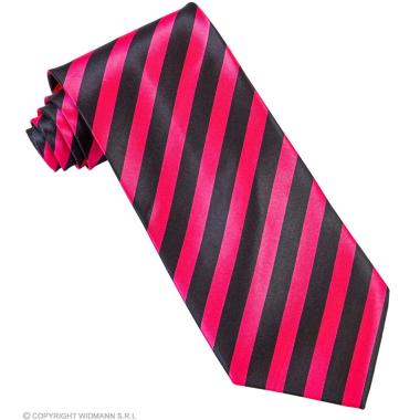 Cravatta righe rosa fluo nero