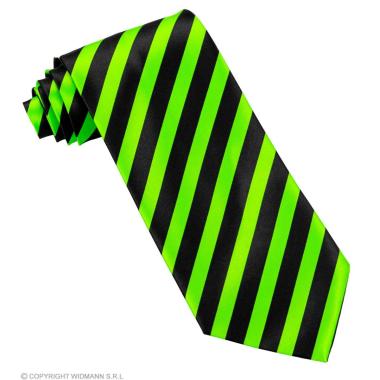 Cravatta righe verde fluo nero