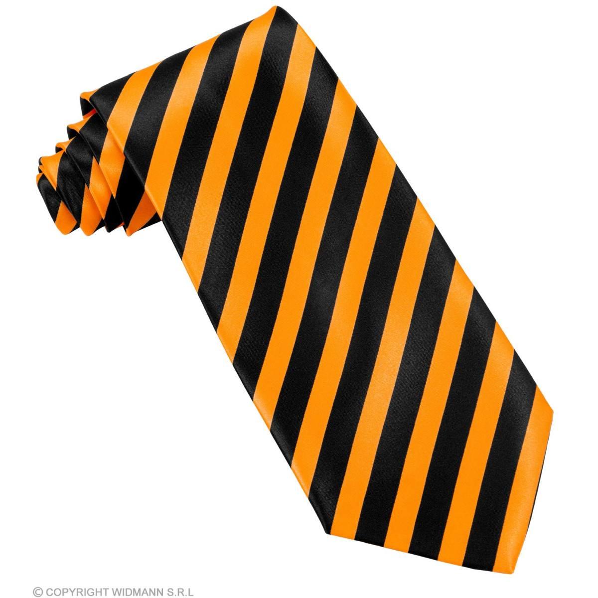 Cravatta righe arancione fluo nero