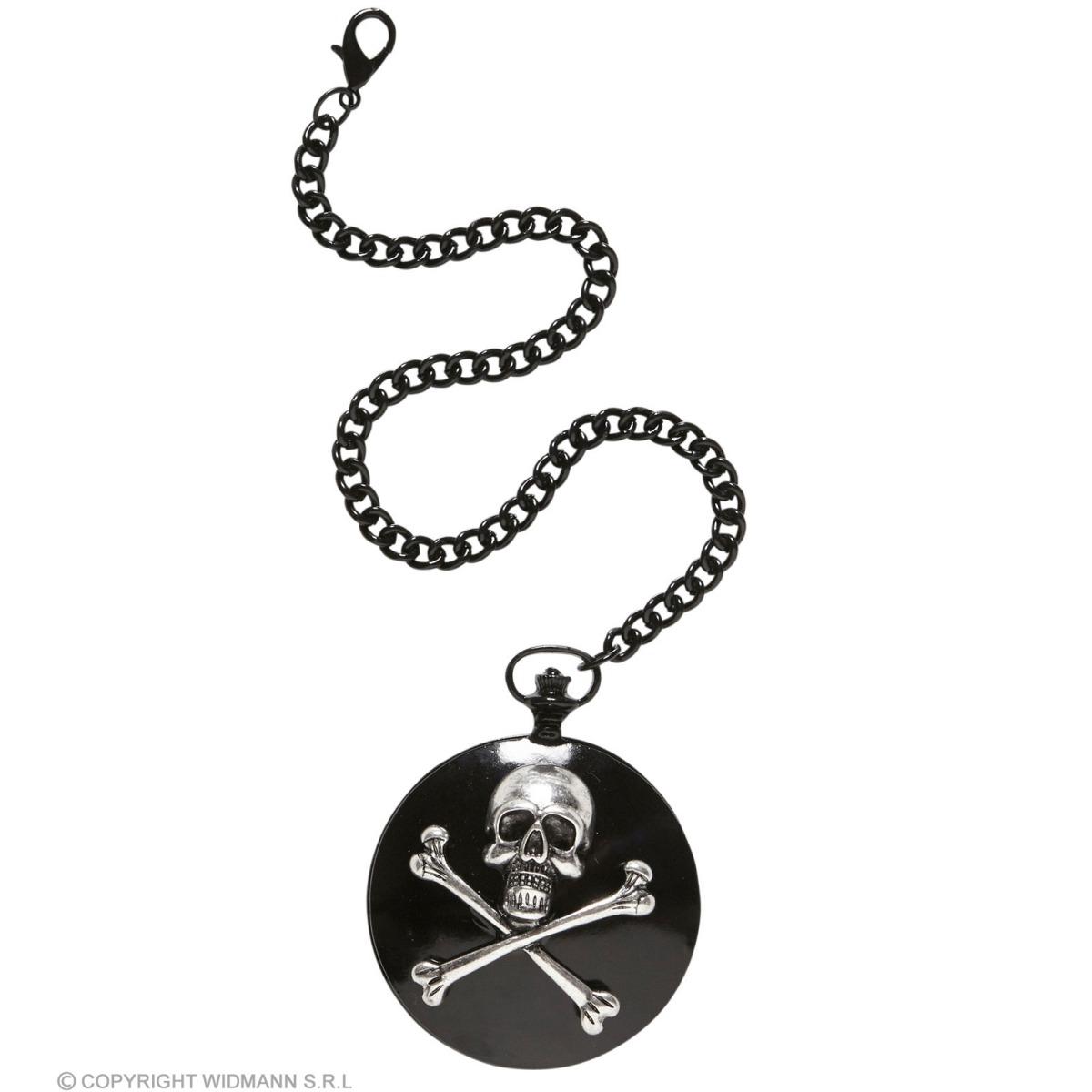 Orologio da tasca teschio catenella