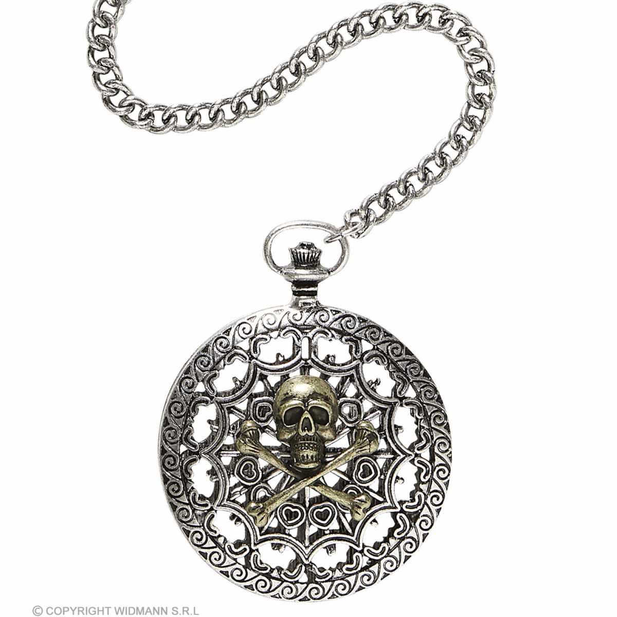 Orologio da tasca teschio catenella