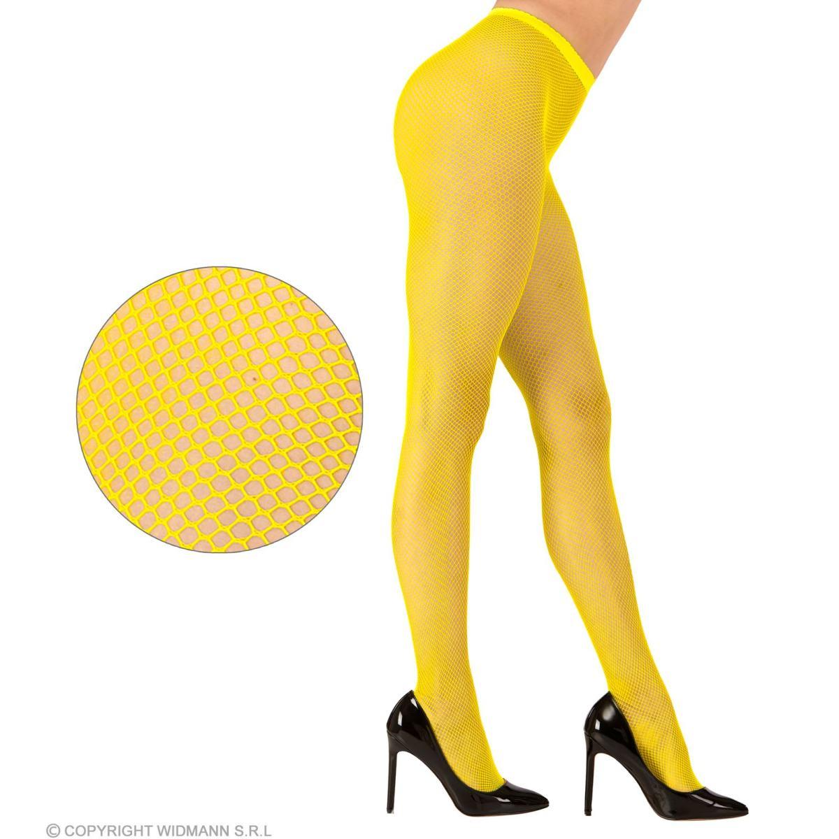 Collant giallo fluo rete piccola modello a
