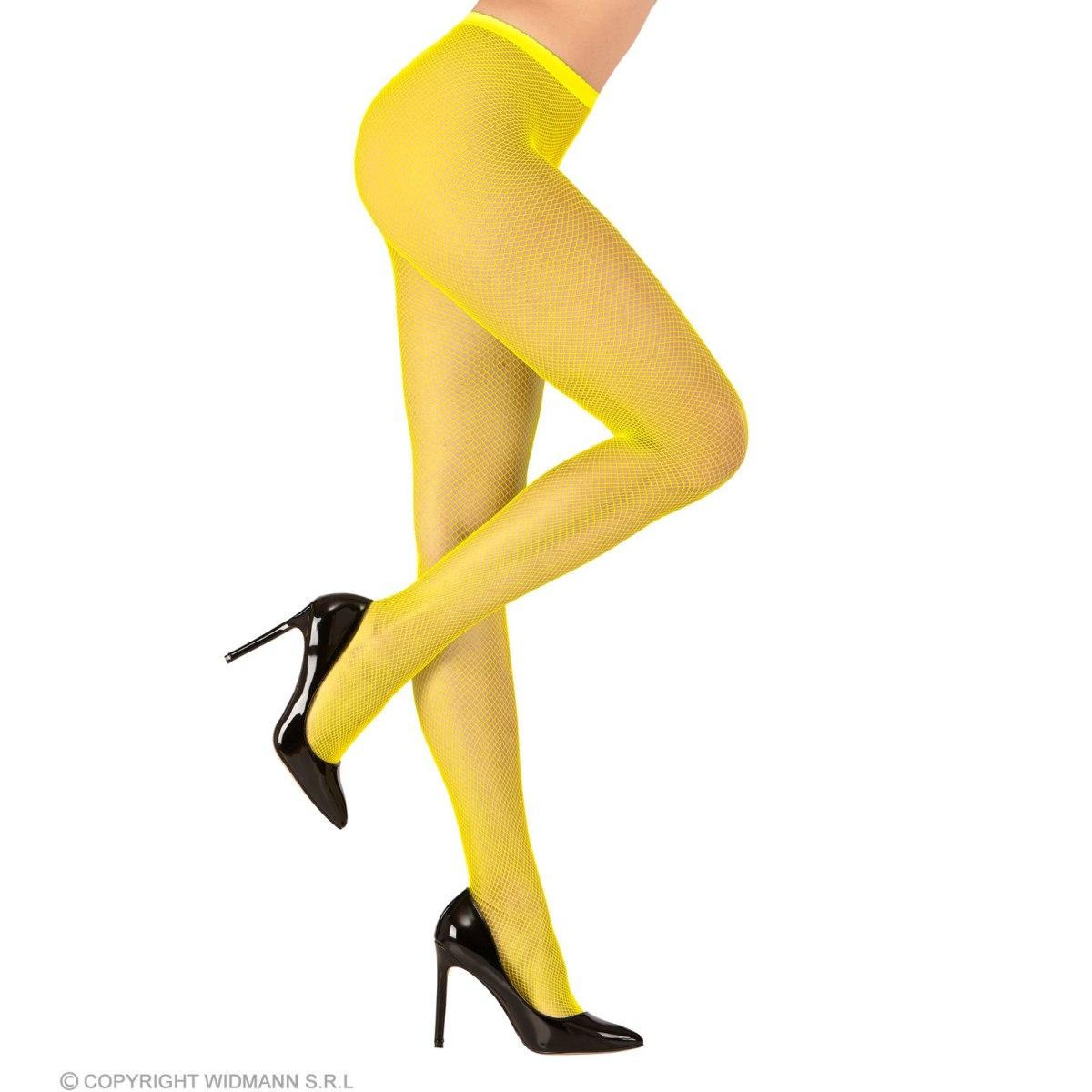 Collant giallo fluo rete piccola modello a