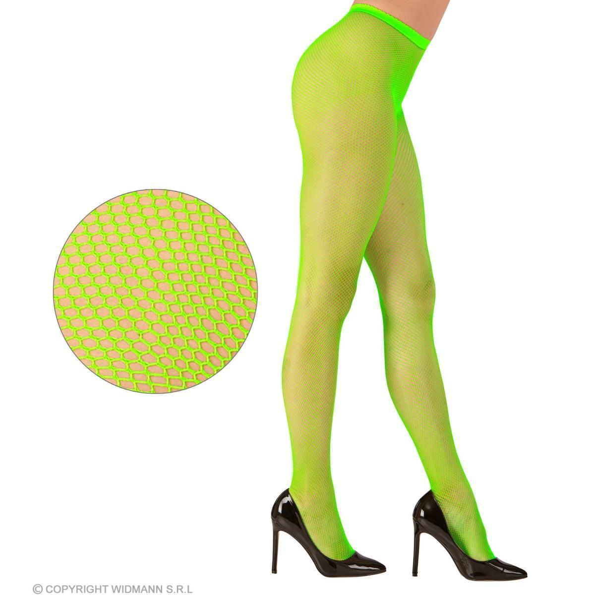 Collant verde fluo rete piccola modello a