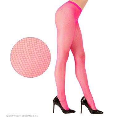 Collant rosa fluo rete piccola modello a
