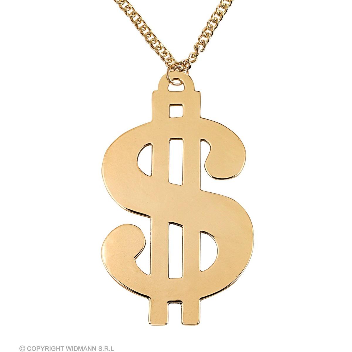 Collana metallo dollaro oro