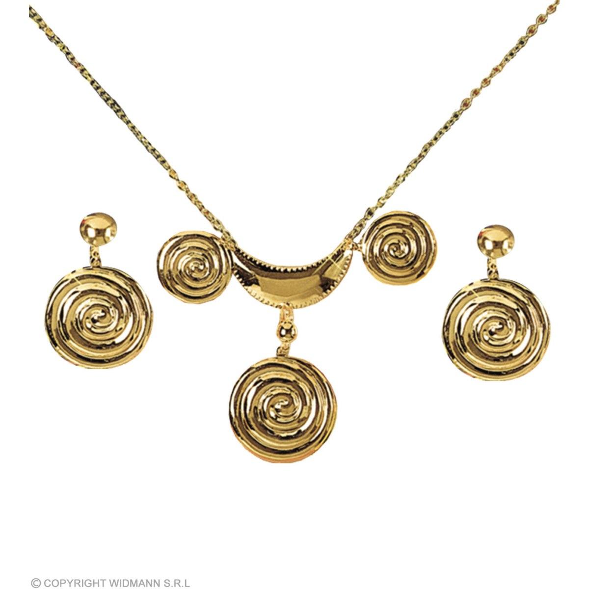 Collana metallo oro orecchini