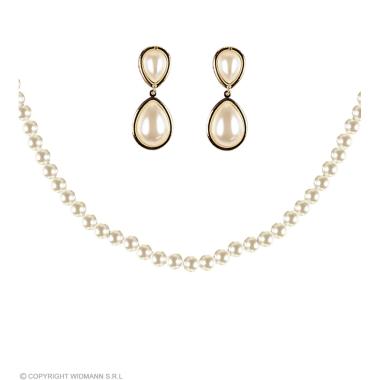 Collana perle bianche orecchini