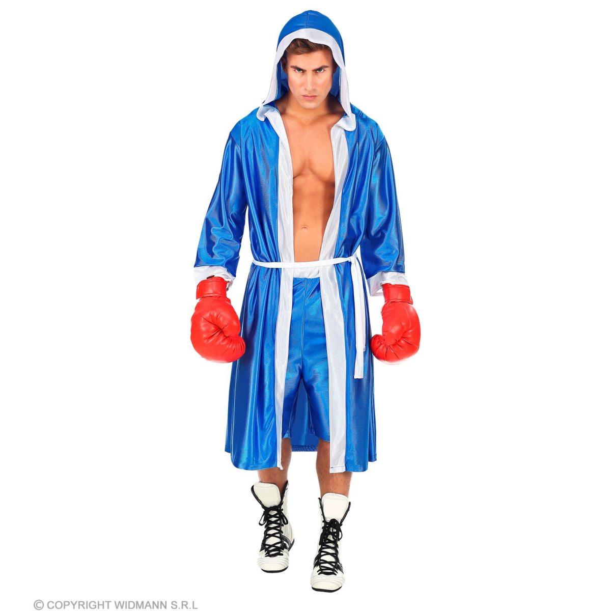 Costume pugile blu bianco