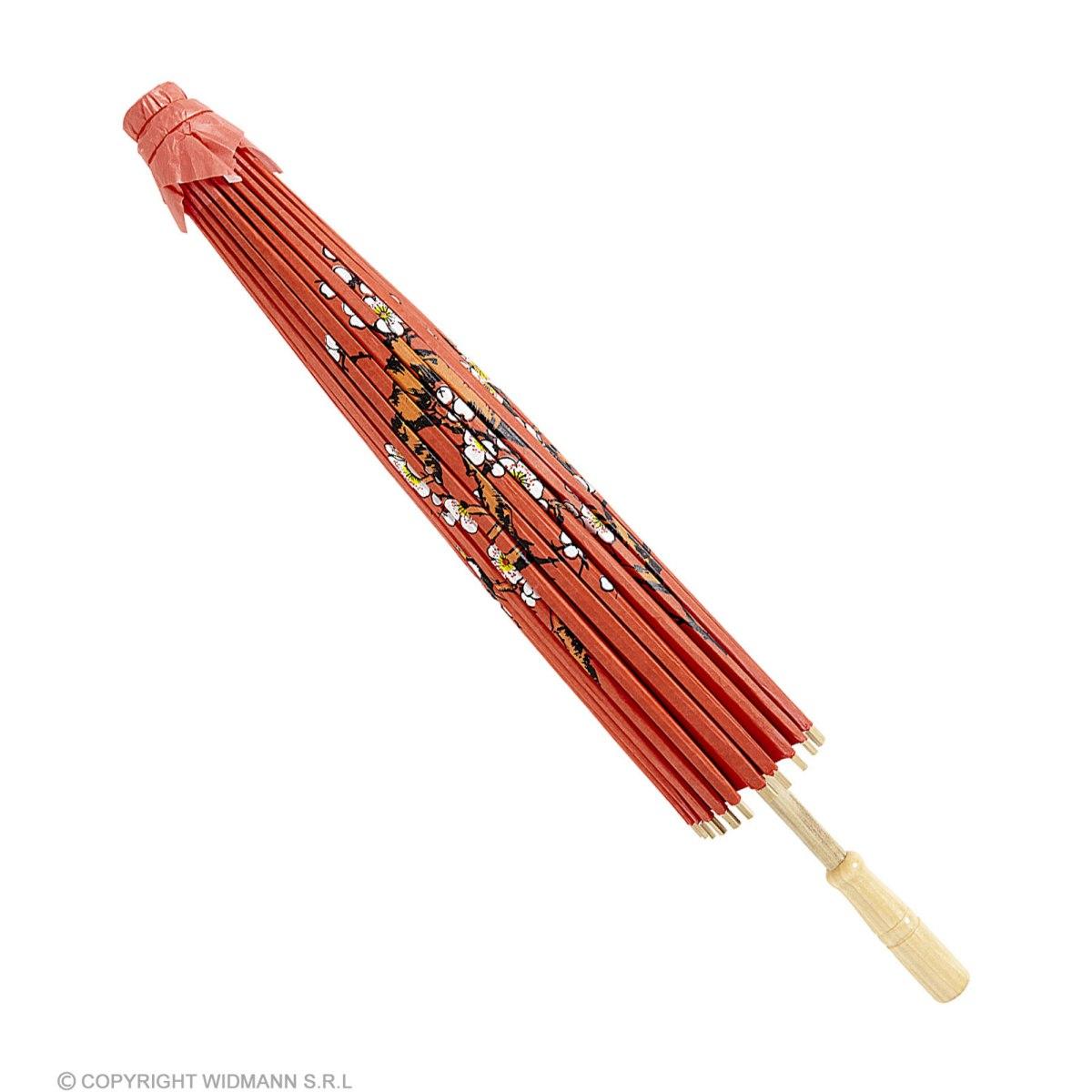 Ombrellino legno carta rosso decori