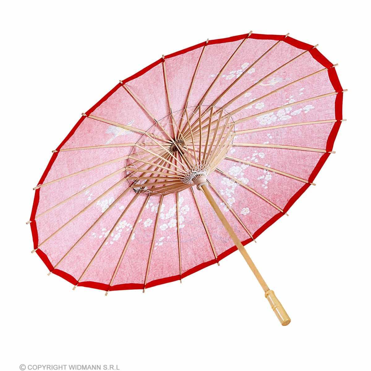 Ombrellino legno carta rosso decori