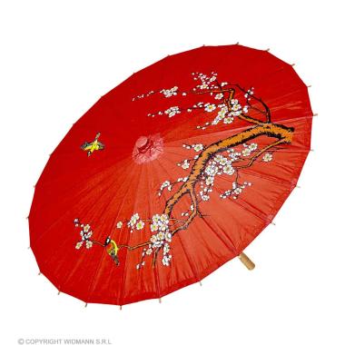 Ombrellino legno carta rosso decori