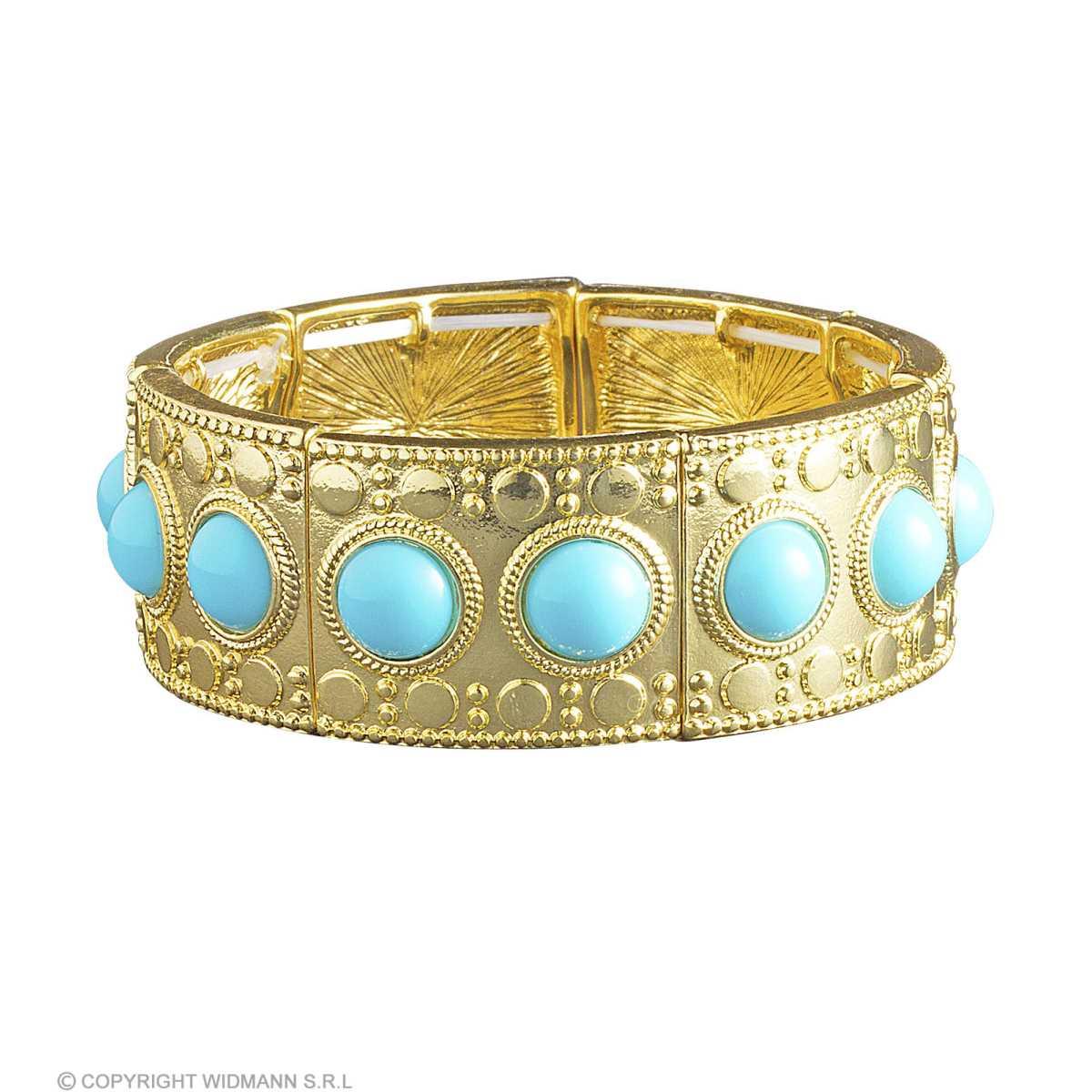 Bracciale egiziana oro pietre azzurre