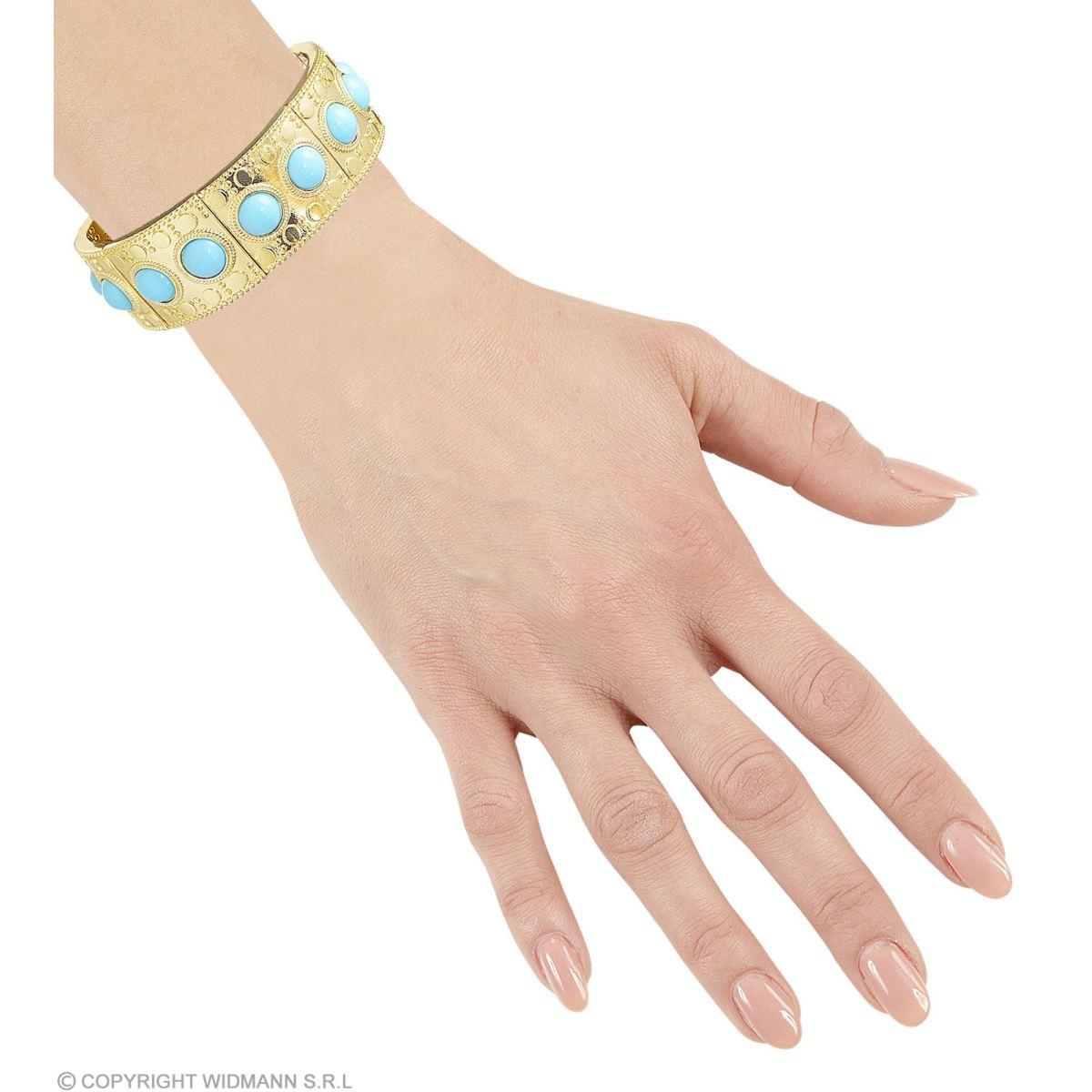 Bracciale egiziana oro pietre azzurre