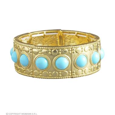 Bracciale egiziana oro pietre azzurre