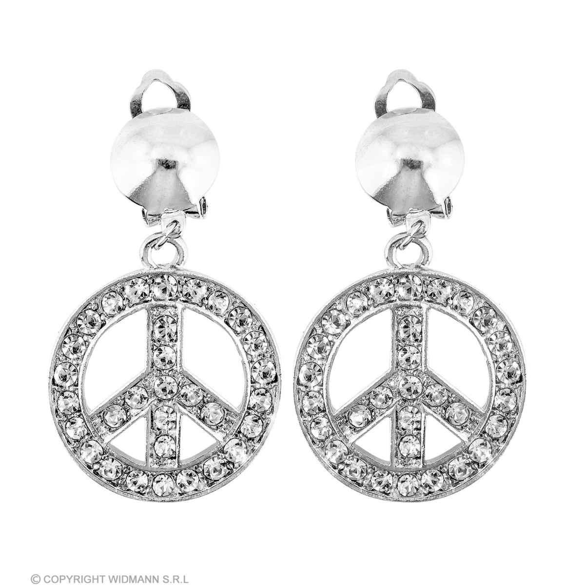 Orecchini peace love strass
