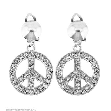 Orecchini peace love strass