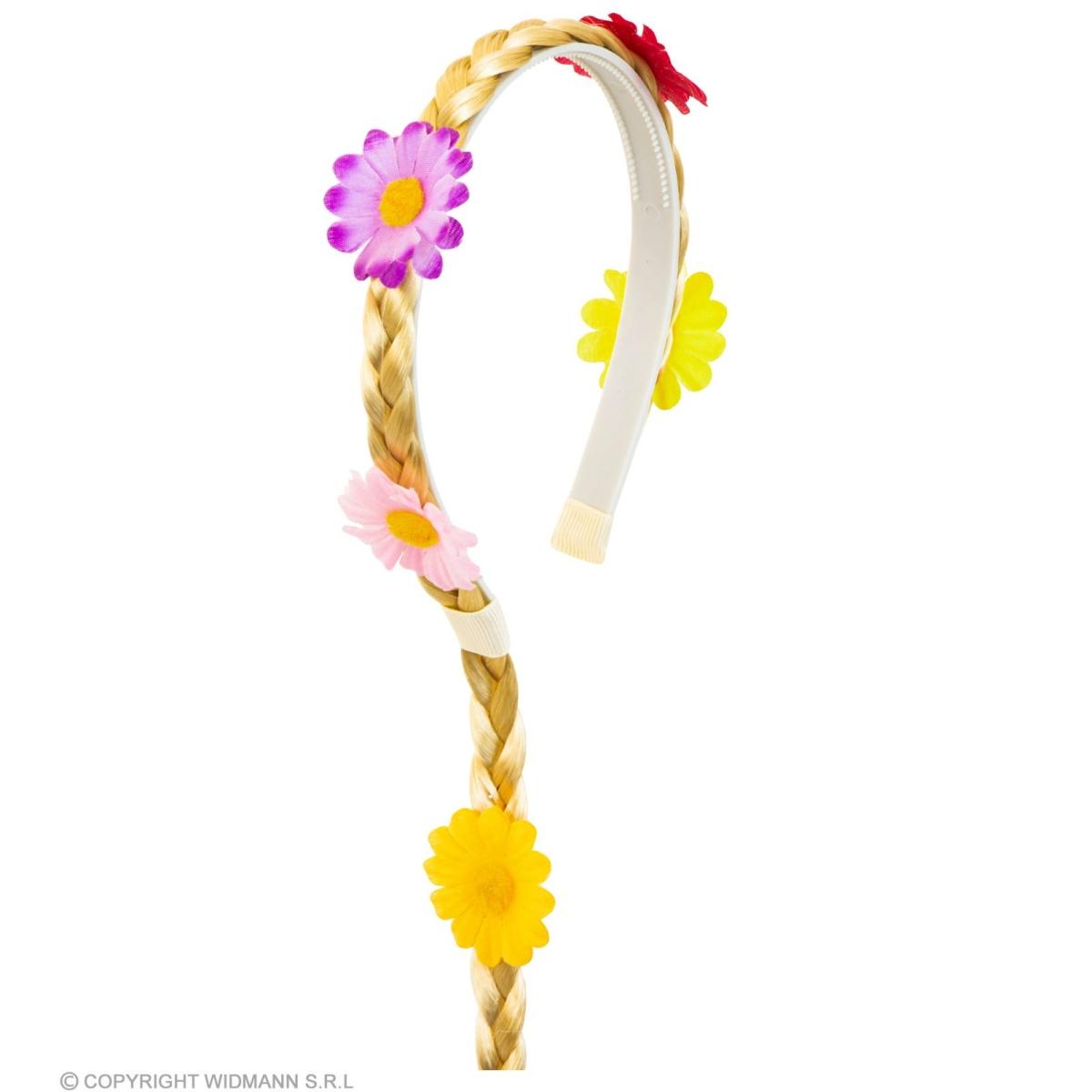 Cerchietto treccia bionda fiori