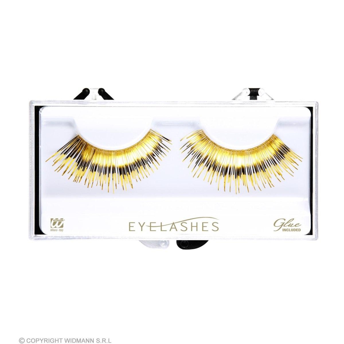 Trucco ciglia oro metallizzate colla