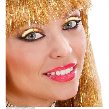 Trucco ciglia oro metallizzate colla