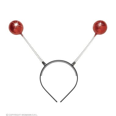 Cerchietto antenne rosse glitter