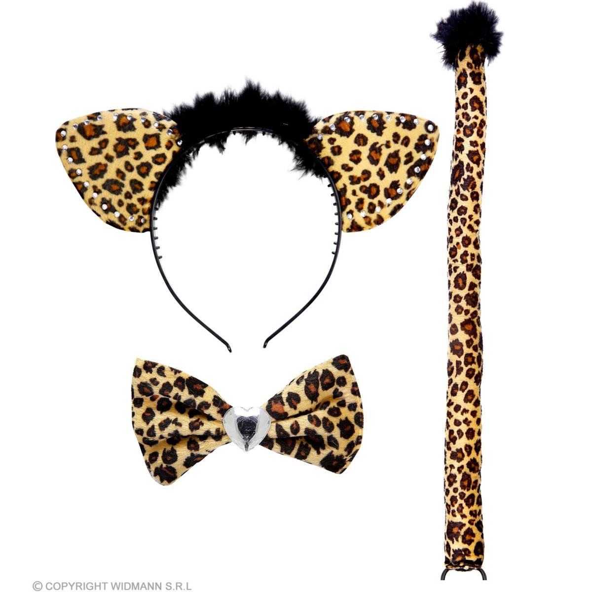 Leopardo cerchietto papillon coda pz