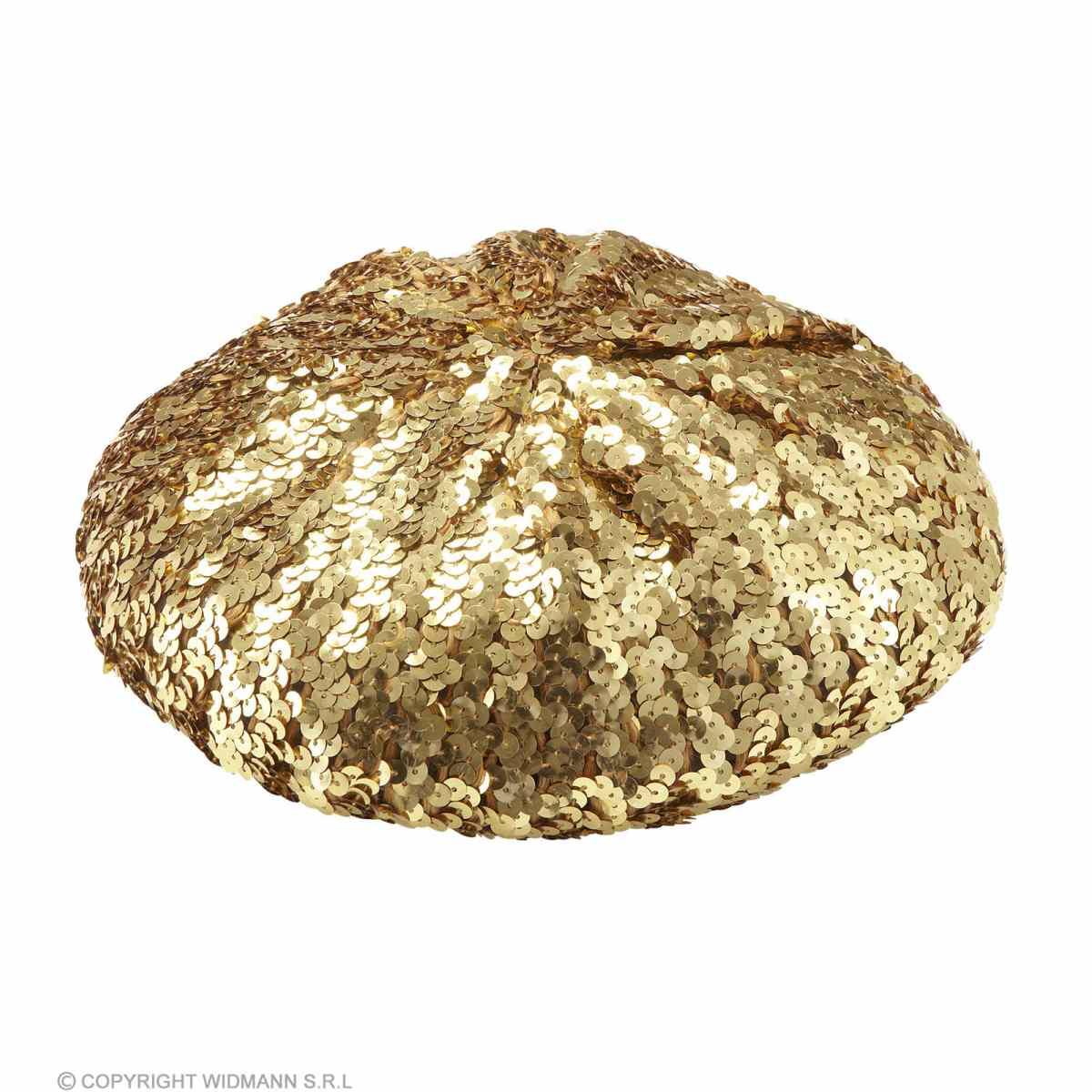 Cappello basco paillettes oro