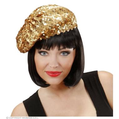 Cappello basco paillettes oro