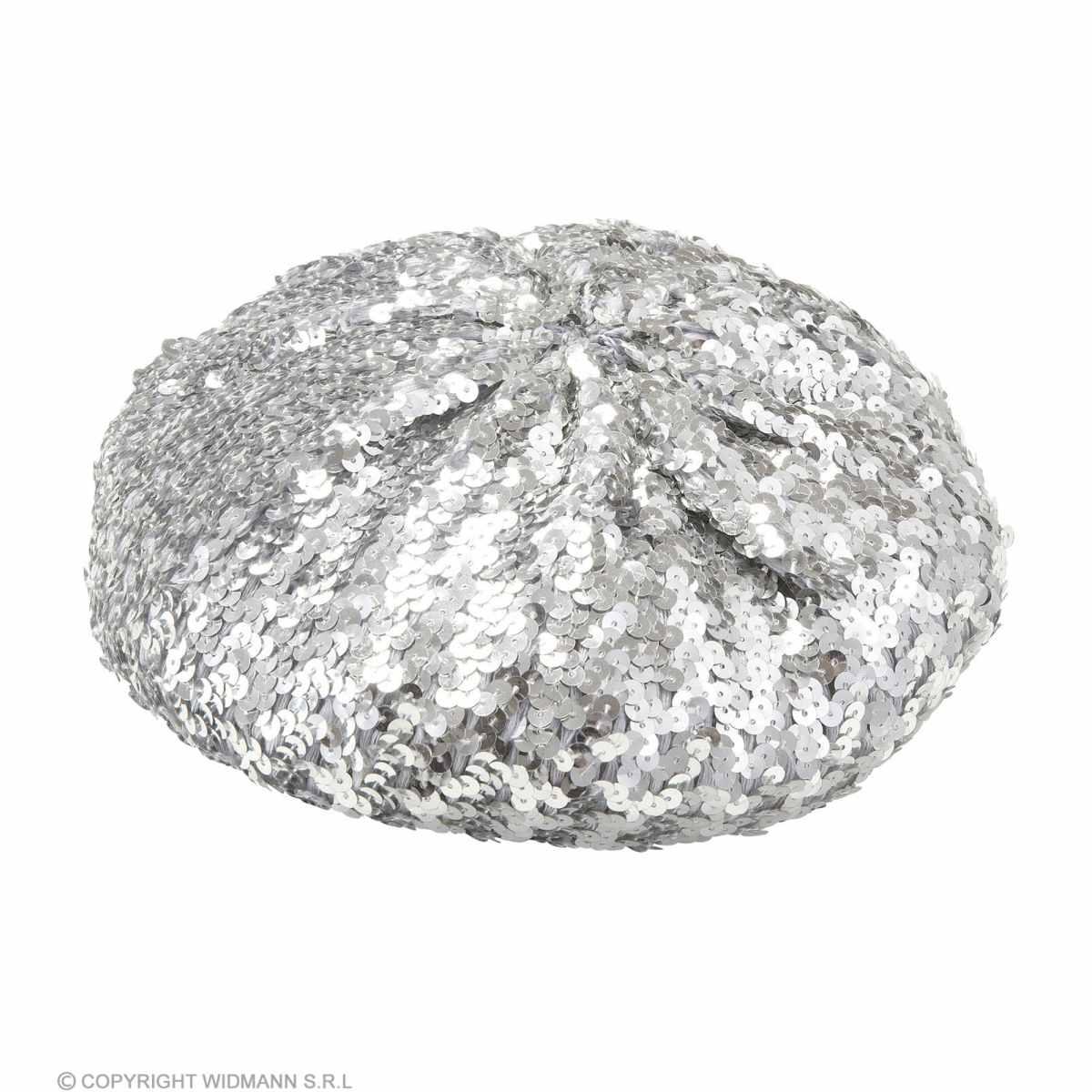 Cappello basco paillettes argento