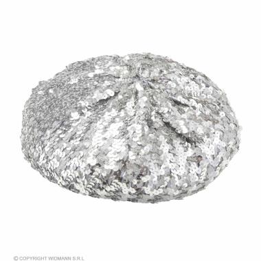 Cappello basco paillettes argento