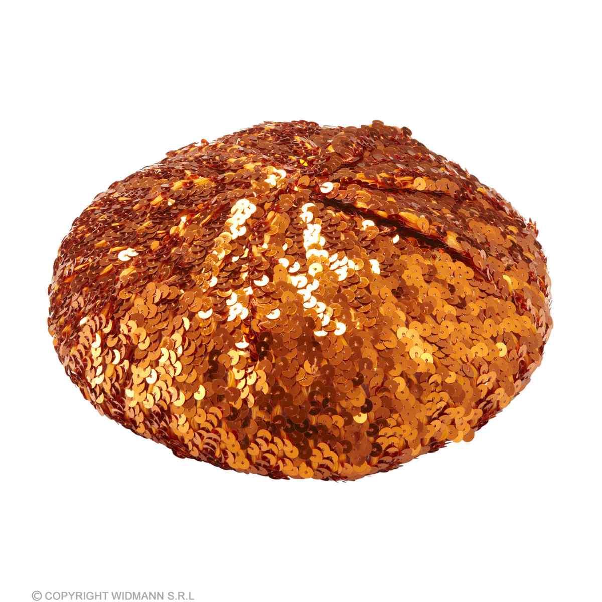 Cappello basco paillettes rame