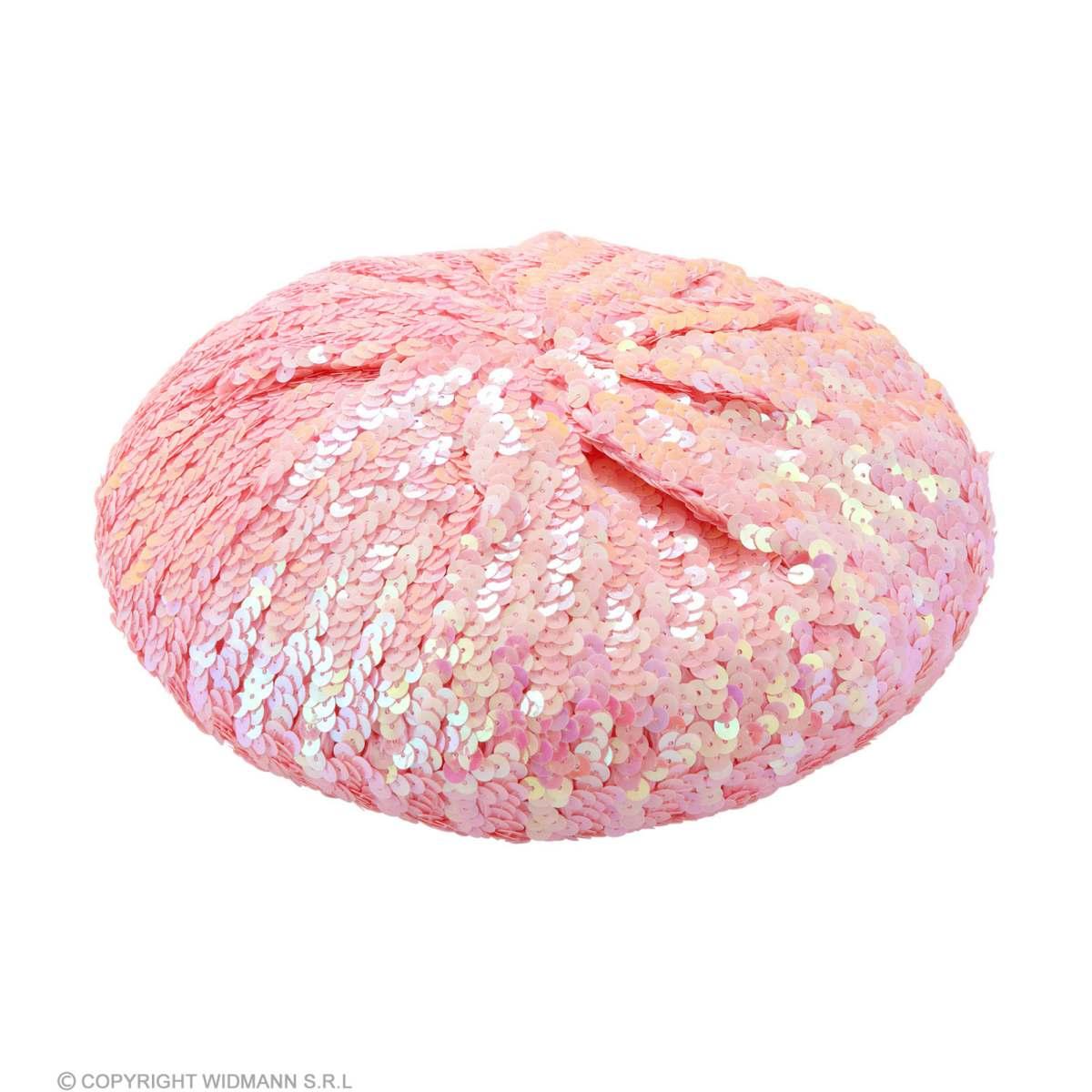 Cappello basco paillettes rosa